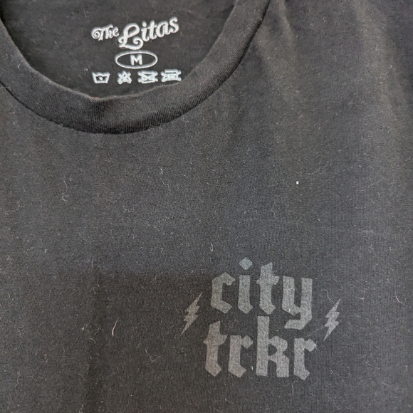 Black Motorcycle T shirt "Live Fast Ride Free" - M - Picture 3 of 4